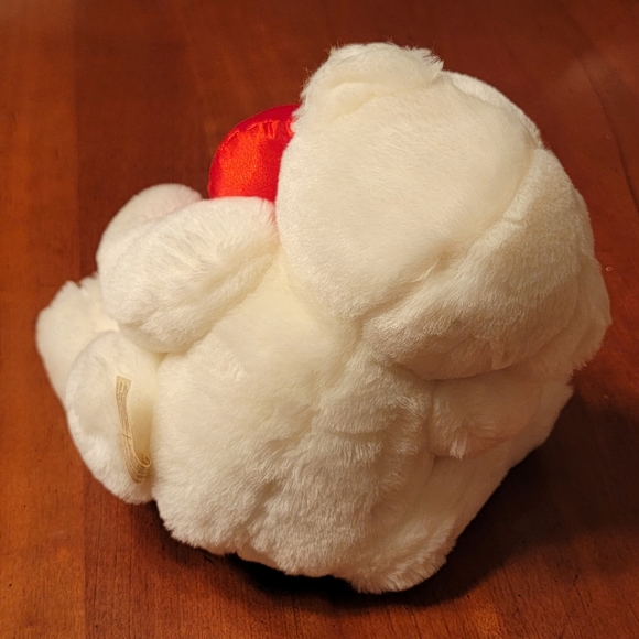 Adorable White Plush Teddy Bear Holding a BIG Red Valentine's Day Heart ♥️ - Picture 5 of 12